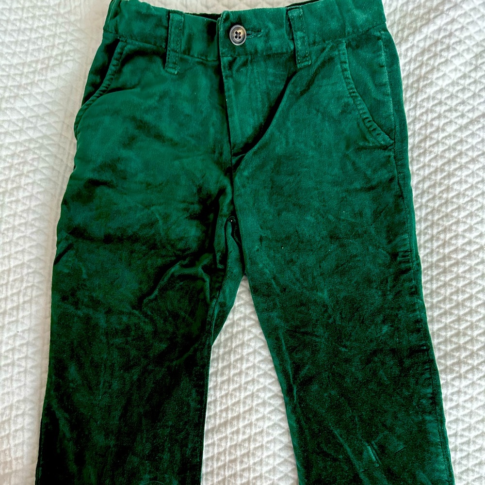 Gymboree 2T green velvet pants